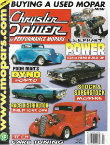 CHRYSLER POWER 1998 JULY - 536 CI HEMI BUILD-UP, RACE DISTRIBUTOR, CARB TUNING